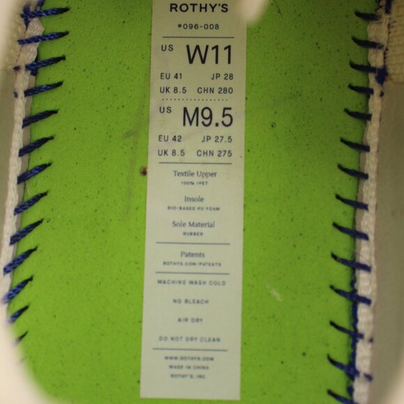 Rothy’s RS02 Courtside White Sneakers Women’s 11 Men’s 9.5 Walking Casual - Picture 3 of 10